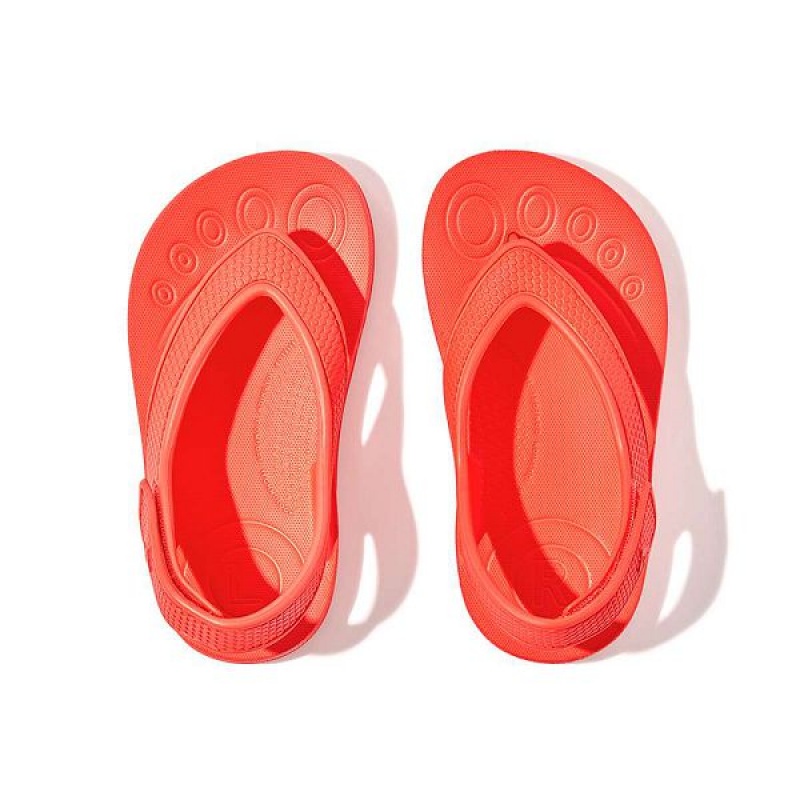 FitFlop Iqushion Toddler Ergonomic Back-Strap Kids' Flip Flops Orange | 507RWFOMV