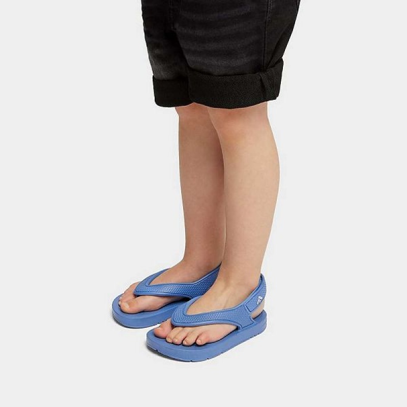 FitFlop Iqushion Toddler Ergonomic Back-Strap Kids' Flip Flops Blue | 427AMDKJN