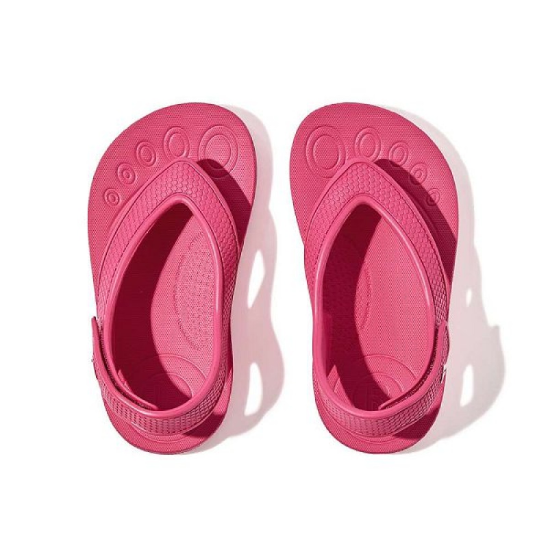 FitFlop Iqushion Toddler Ergonomic Back-Strap Kids' Flip Flops Pink | 783DPAOJF