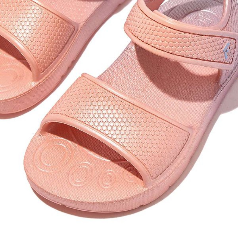 FitFlop Iqushion Toddler Iridescent Ergonomic Back-Strap Kids' Sandals Coral / Purple | 237YZUPDR