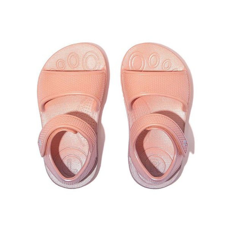 FitFlop Iqushion Toddler Iridescent Ergonomic Back-Strap Kids' Sandals Coral / Purple | 237YZUPDR