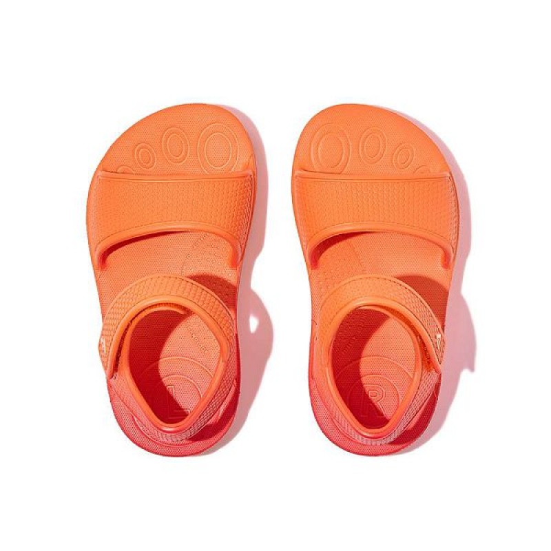 FitFlop Iqushion Toddler Ombre Ergonomic Back-Strap Kids' Sandals Red / Coral | 459MQTFDX