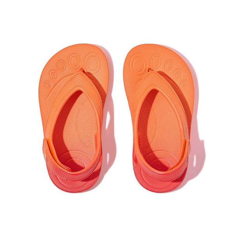 FitFlop Iqushion Toddler Ombre Ergonomic Back-Strap Kids' Flip Flops Red / Coral | 124BTYICV