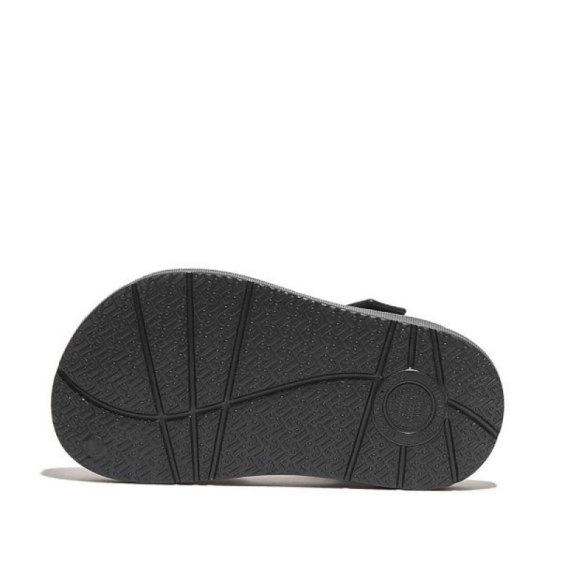 FitFlop Iqushion Toddler Shimmer Ergonomic Back-Strap Kids' Sandals Black | 958HXVAGJ