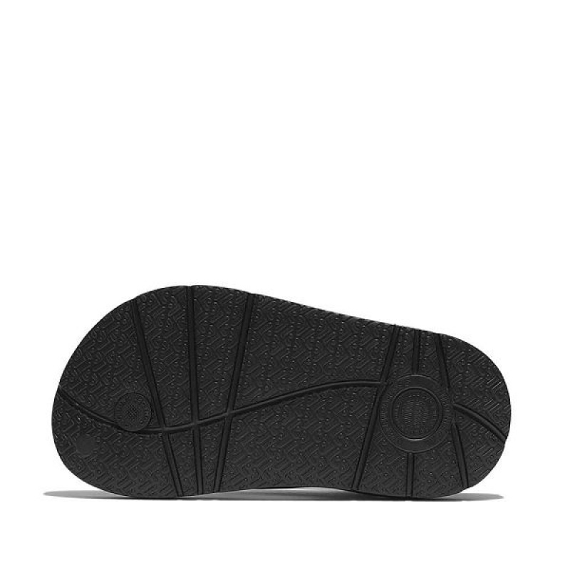 FitFlop Iqushion Toddler Shimmer Ergonomic Back-Strap Kids' Flip Flops Black | 246DBVRWM