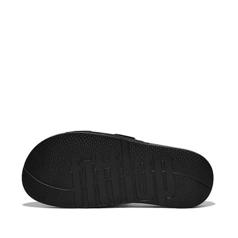 FitFlop Iqushion Two Bar Buckle Women's Slides Black | 025SFEHJY