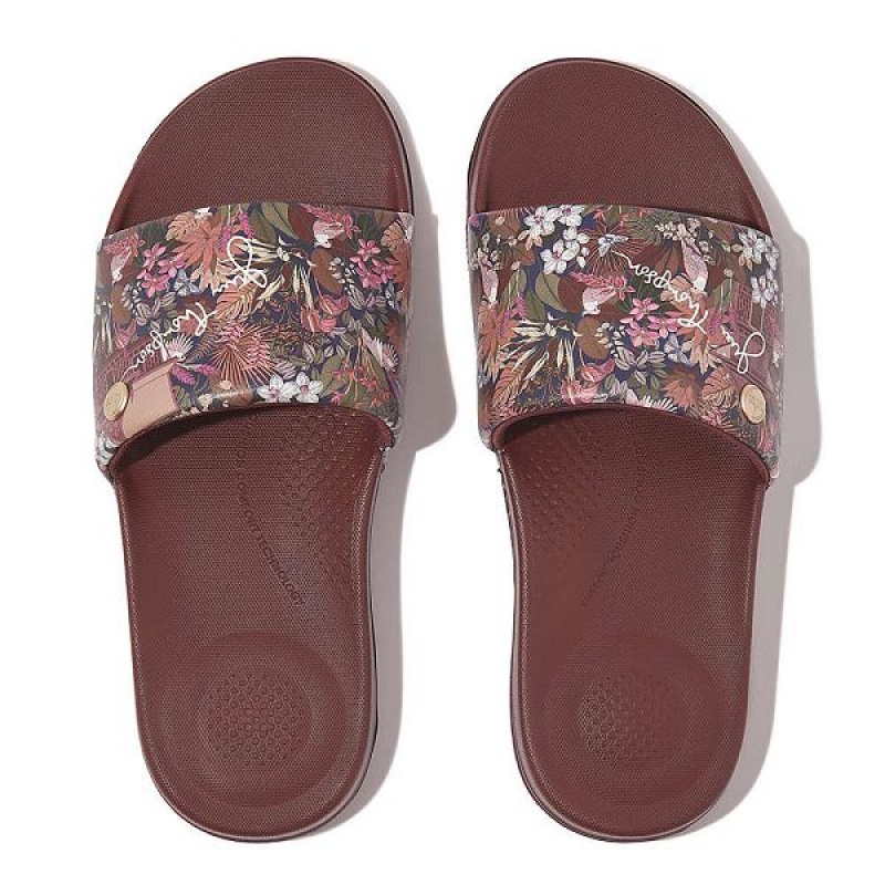 FitFlop Iqushion X Jim Thompson Limited Edition Women's Slides Brown | 856MSDBVT