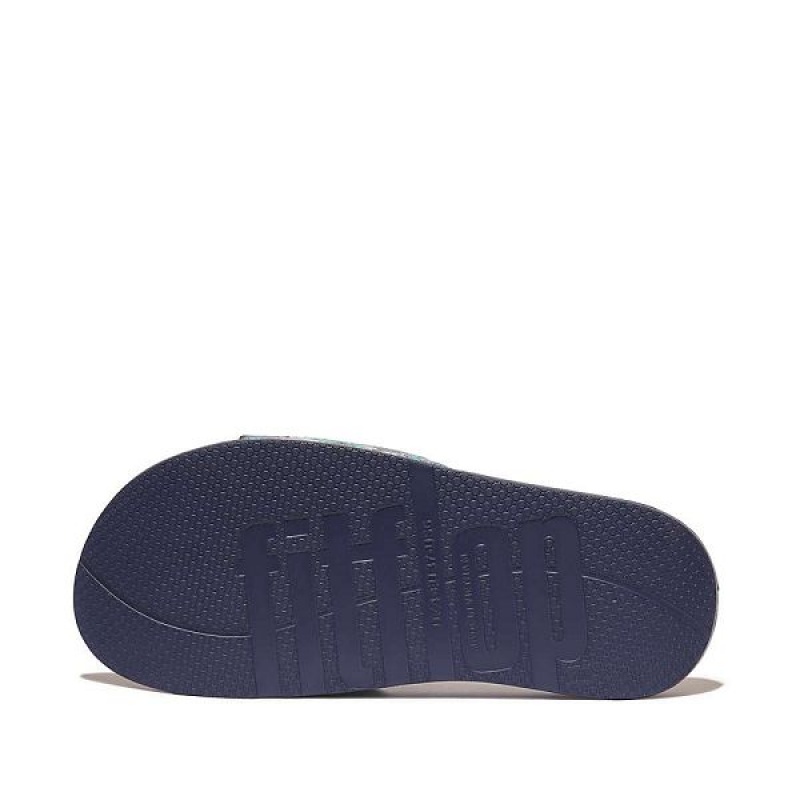 FitFlop Iqushion X Jim Thompson Limited Edition Women's Slides Blue | 157HVYQMP