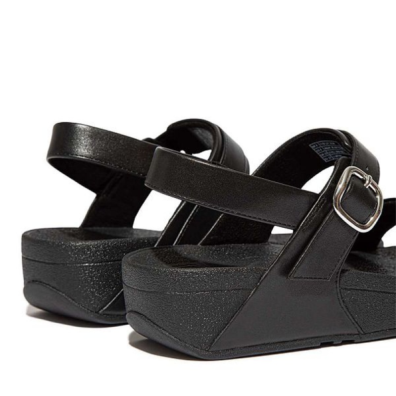 FitFlop Lulu Adjustable Leather Women's Sandals Black | 829GDHCSM