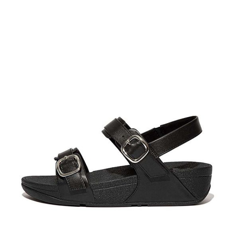 FitFlop Lulu Adjustable Leather Women\'s Sandals Black | 829GDHCSM