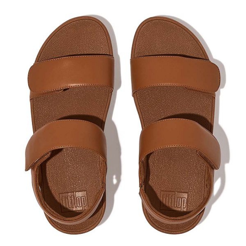 FitFlop Lulu Adjustable Leather Women's Sandals Light Brown | 901RVTNEG