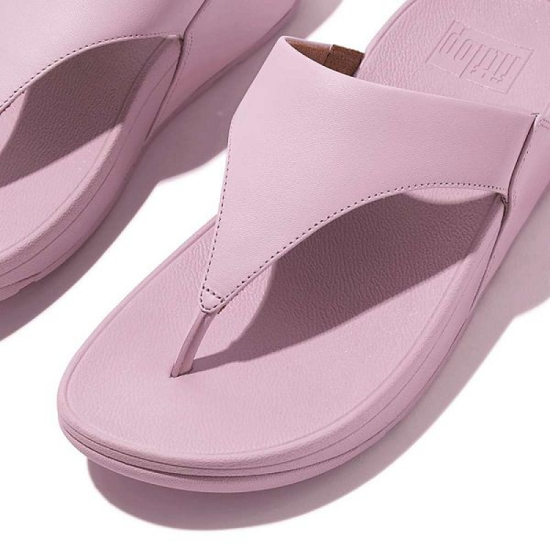 FitFlop Lulu Leather Toe-Post Women's Sandals Purple | 690GNQRKX