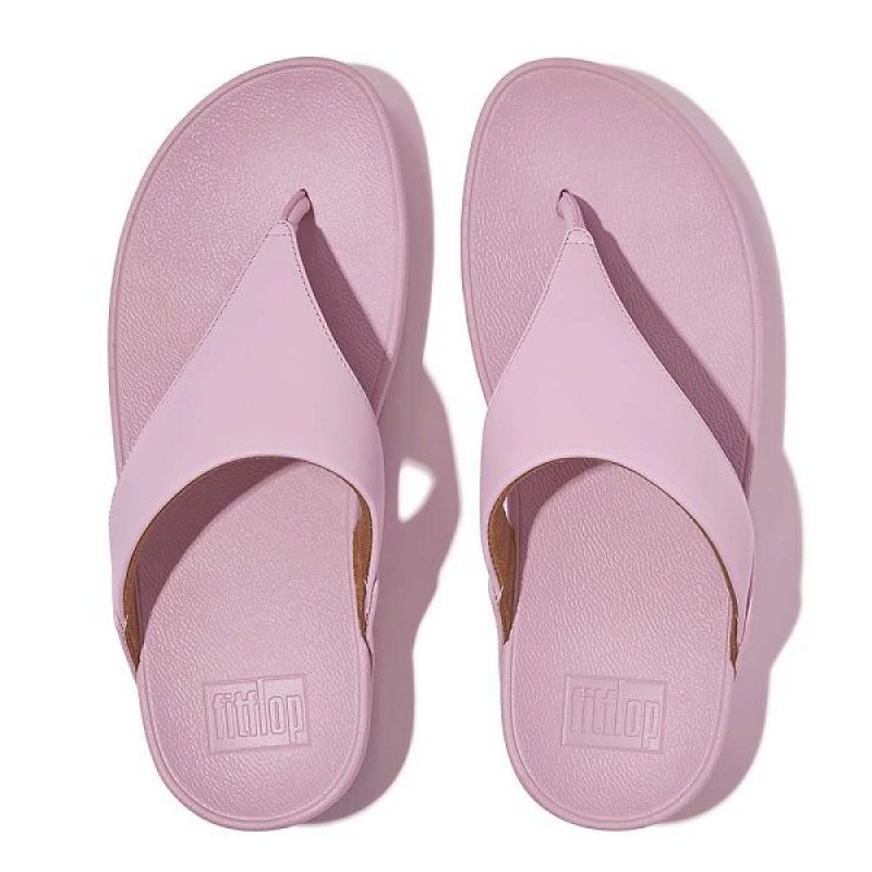 FitFlop Lulu Leather Toe-Post Women's Sandals Purple | 690GNQRKX