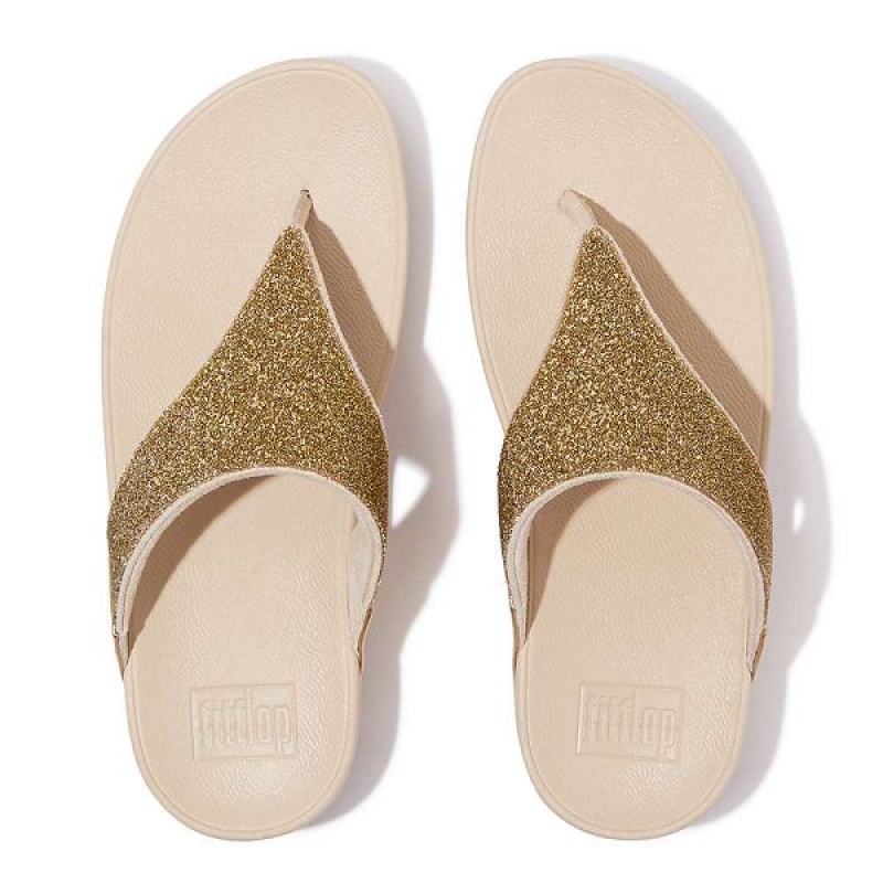 FitFlop Lulu Opul Toe-Post Women's Sandals Beige / Olive / Gold | 951UTVRSB