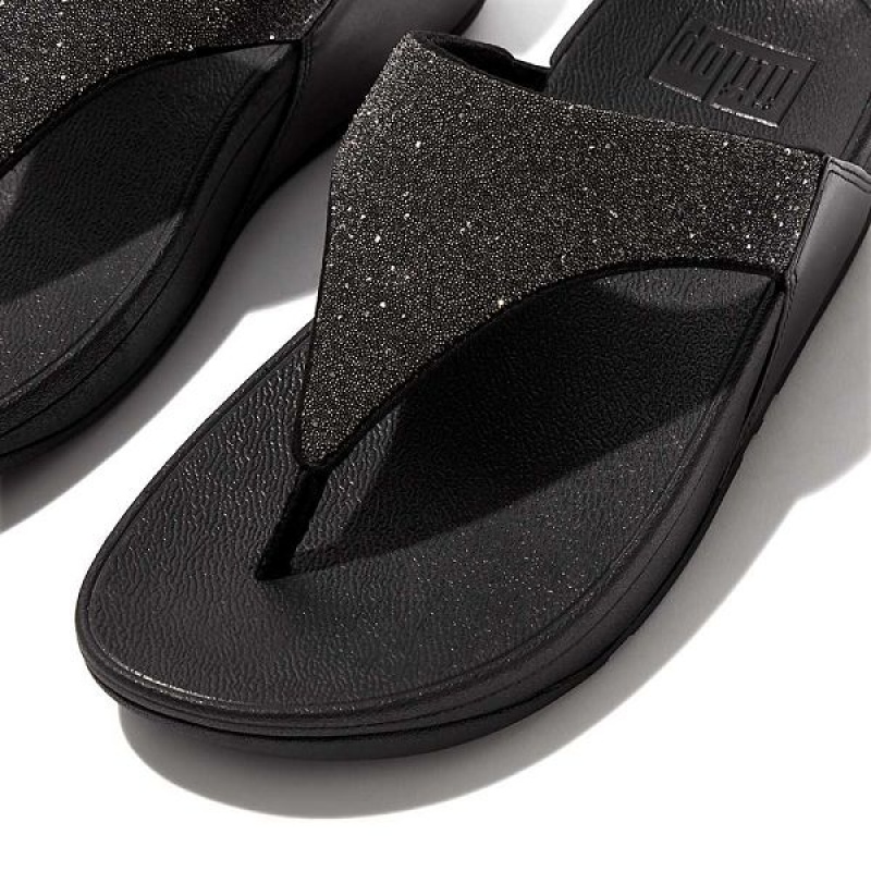 FitFlop Lulu Opul Toe-Post Women's Sandals Black | 708VNJBXY