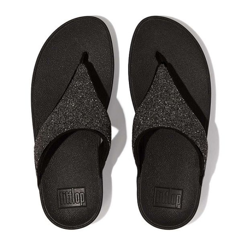 FitFlop Lulu Opul Toe-Post Women's Sandals Black | 708VNJBXY