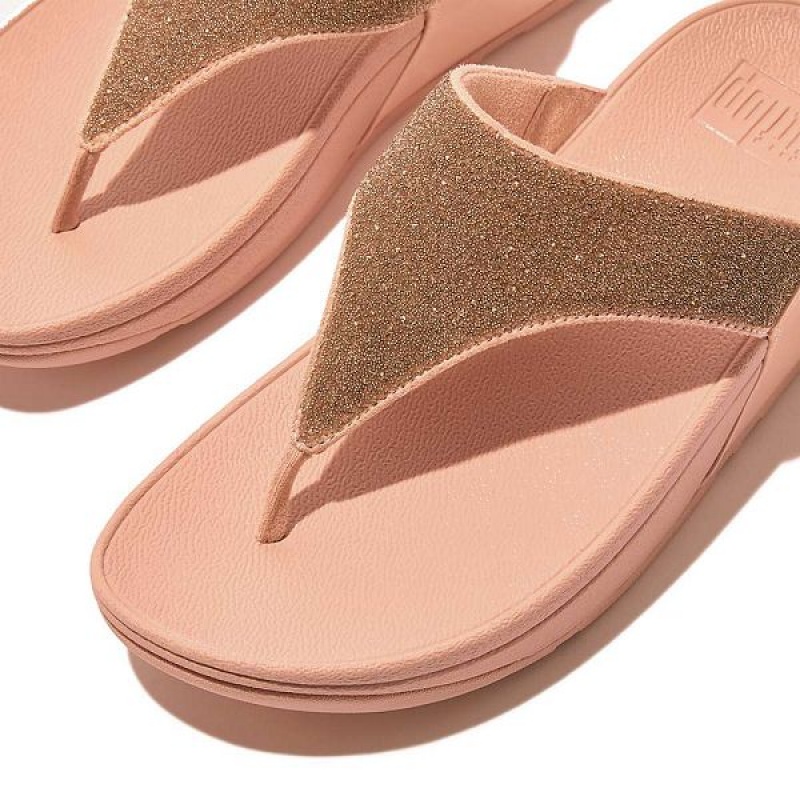 FitFlop Lulu Opul Toe-Post Women's Sandals Coral / Gold | 231ZAEXLQ