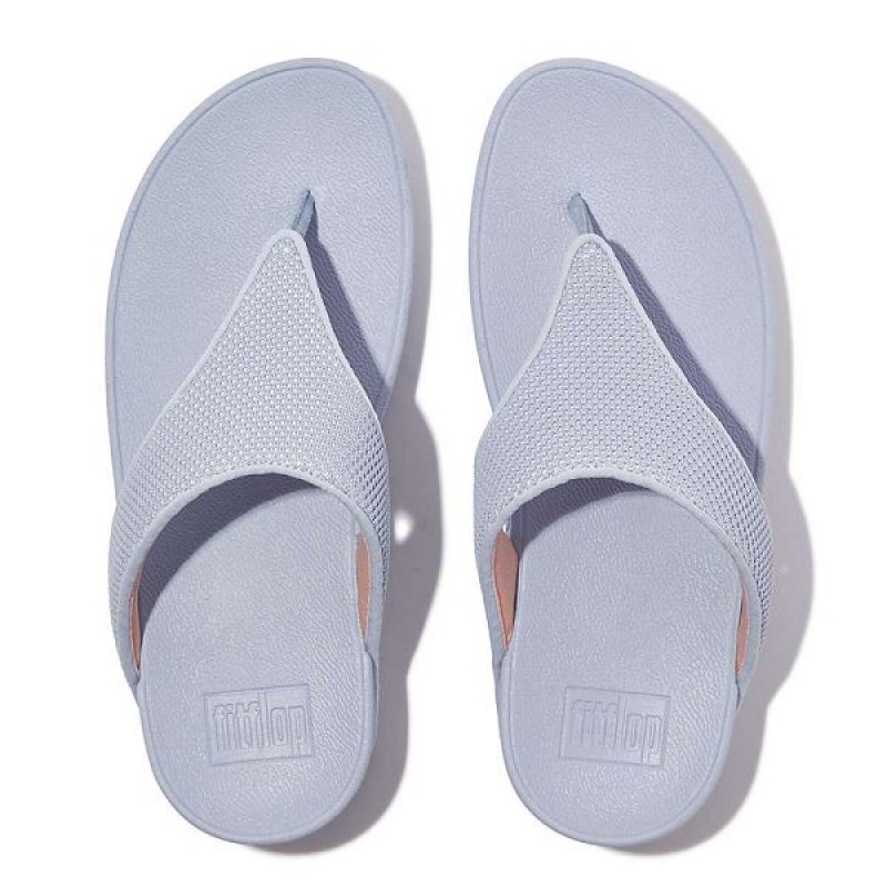 FitFlop Lulu Water Resistant Two Tone Webbing Toe-Post Women's Sandals Blue | 987RFSUCT