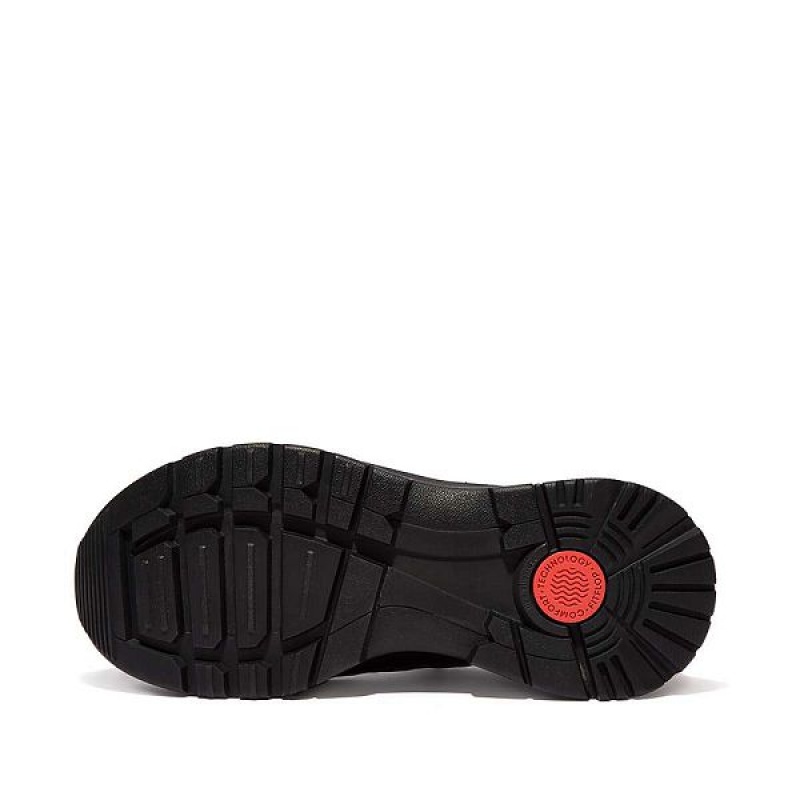 FitFlop Neo D Hyker Leather-Mix Women's Walking Shoes Black | 095ZYBDUN