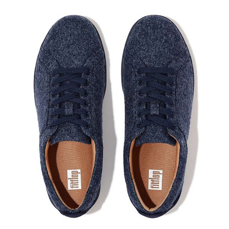 FitFlop Rally E01 Merino Wool Mix Women's Sneakers Navy | 679FPWXKU