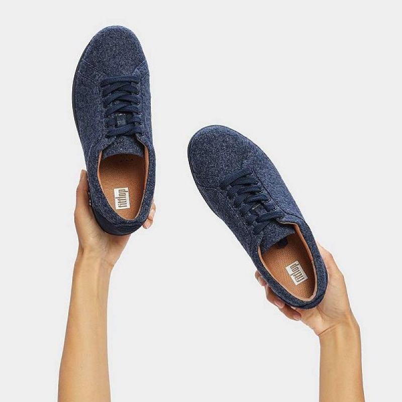 FitFlop Rally E01 Merino Wool Mix Women's Sneakers Navy | 679FPWXKU