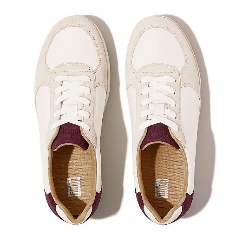 FitFlop Rally Leather Suede Panel Women's Sneakers Purple | 817AUSOTE