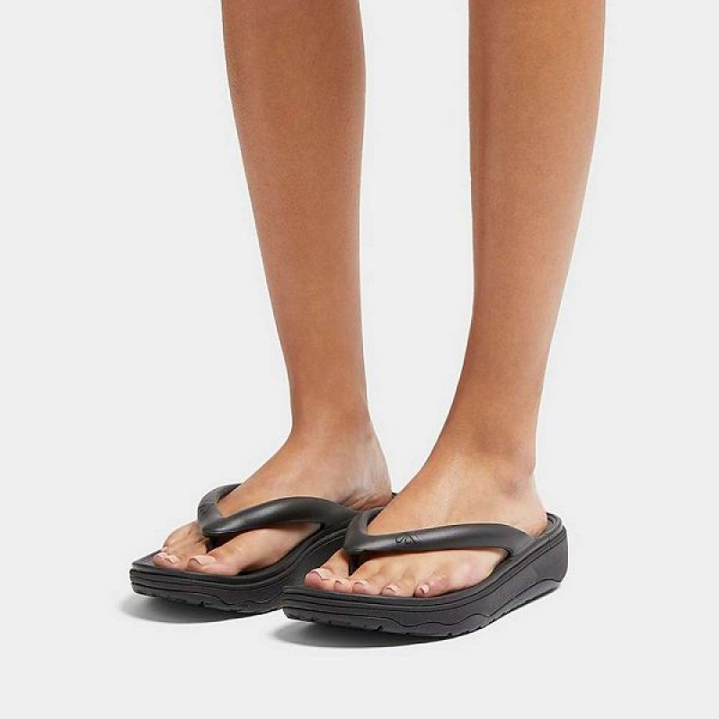 FitFlop Relieff Recovery Toe-Post Women's Sandals Black | 845YFNZEQ