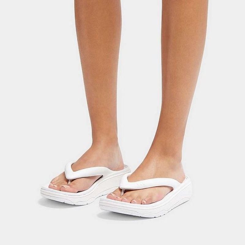 FitFlop Relieff Recovery Toe-Post Women's Sandals White | 430GDLHSC