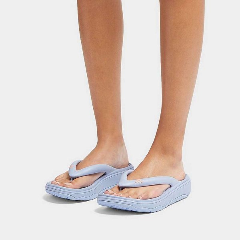 FitFlop Relieff Recovery Toe-Post Women's Sandals Blue | 908UTYXDO