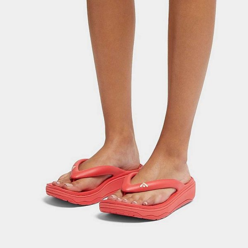 FitFlop Relieff Recovery Toe-Post Women's Sandals Red / Coral | 312XGHSJD