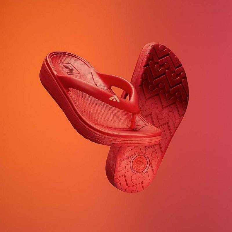 FitFlop Relieff Recovery Toe-Post Women's Sandals Red / Coral | 312XGHSJD