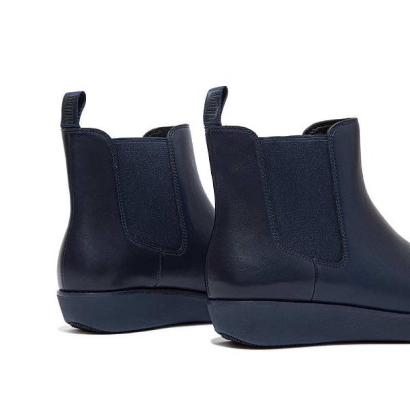 FitFlop Sumi Waterproof Leather Women's Chelsea Boots Navy | 308LXRDVP