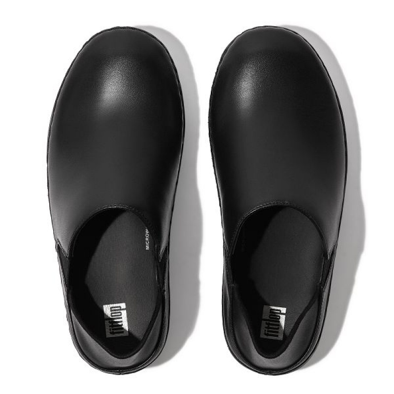 FitFlop Superloafer Leather Women's Loafers Black | 083GBJIXA