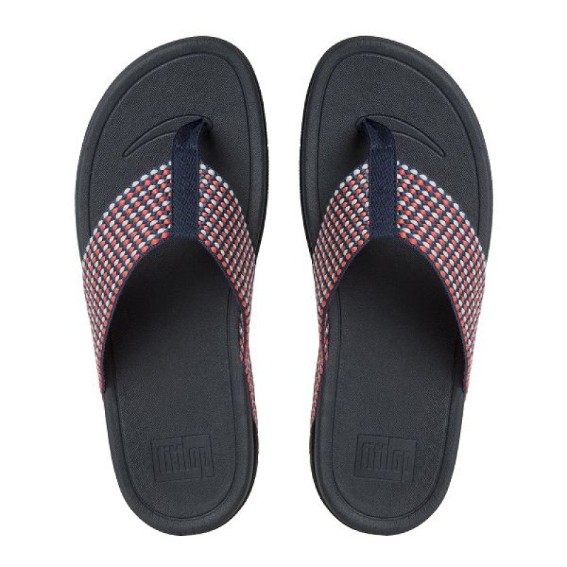 FitFlop Surfa Toe-Post Women's Sandals Navy | 794GWBMKY