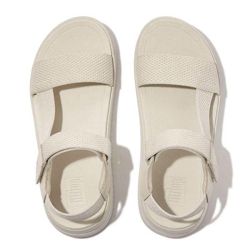 FitFlop Surff Sports Webbing Leather Back-Strap Women's Sandals Beige | 094EQIHFS