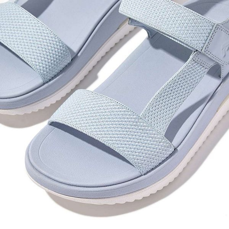 FitFlop Surff Two Tone Sports Webbing Leather Back-Strap Women's Sandals Blue | 601JMSTYB