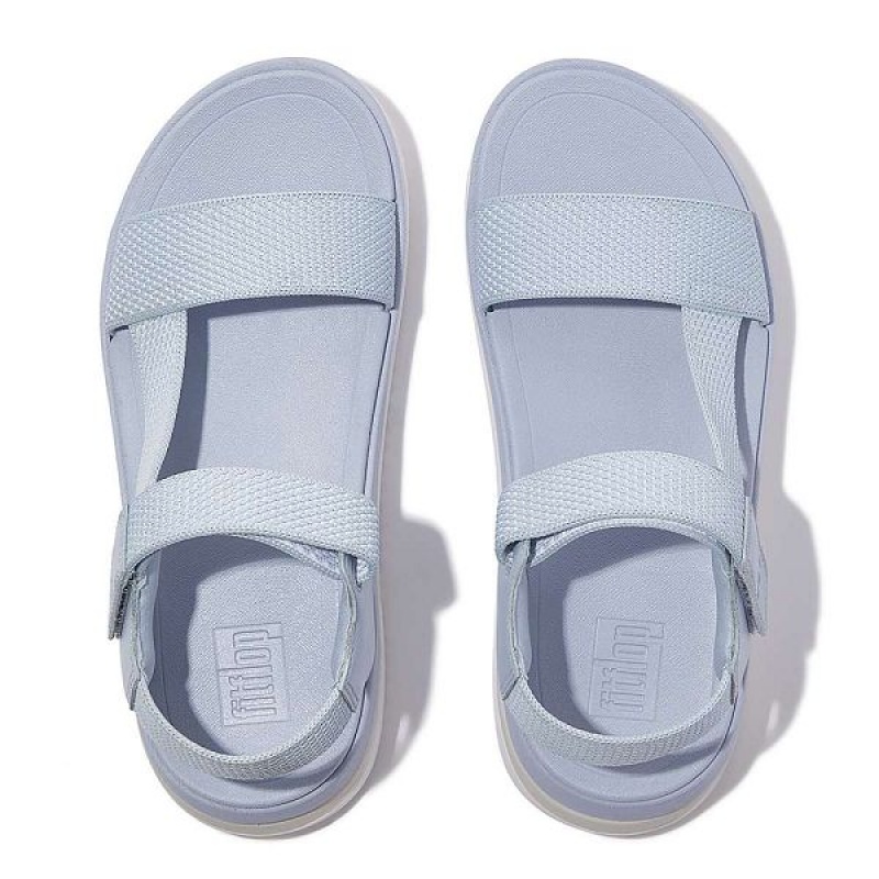 FitFlop Surff Two Tone Sports Webbing Leather Back-Strap Women's Sandals Blue | 601JMSTYB