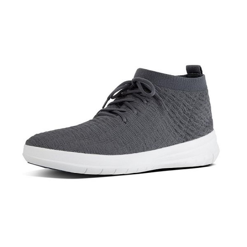 FitFlop Uberknit Slip On High Top Men's Sneakers Dark Grey | 752SREVAK