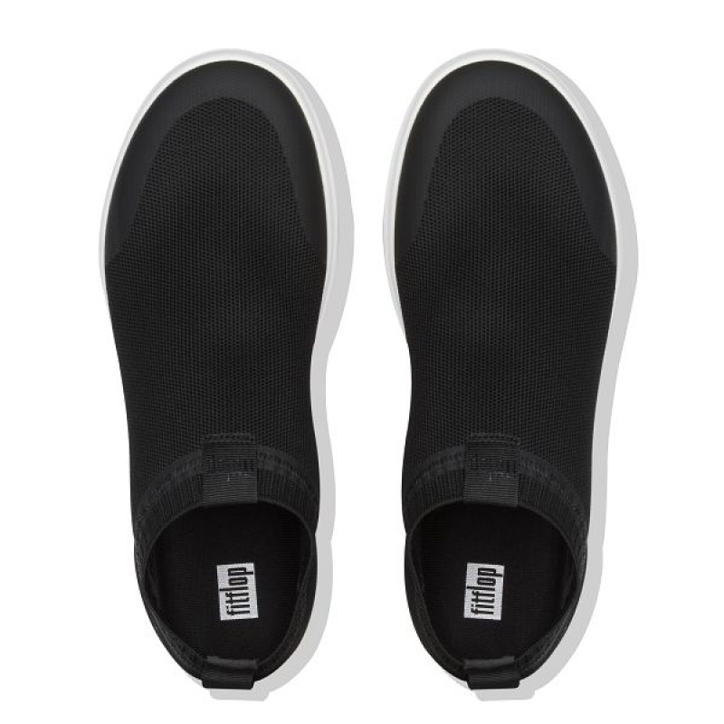 FitFlop Uberknit Slip On Men's Sneakers Black / White | 732WRCDPS