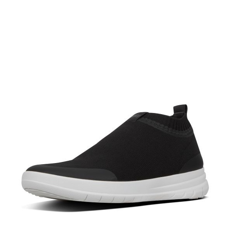 FitFlop Uberknit Slip On Men's Sneakers Black / White | 732WRCDPS