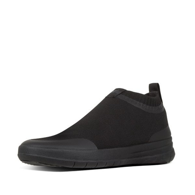 FitFlop Uberknit Slip On Men's Sneakers Black | 627STKUXI