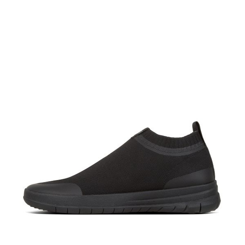 FitFlop Uberknit Slip On Men\'s Sneakers Black | 627STKUXI