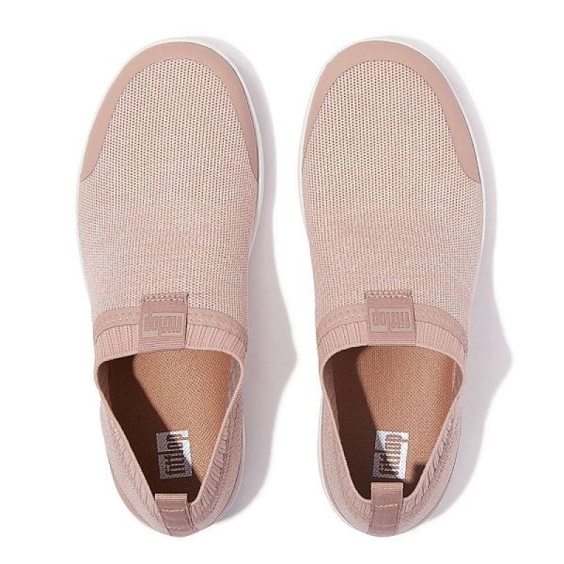 FitFlop Uberknit Slip On Women's Sneakers Pink / White | 716SKZBOE