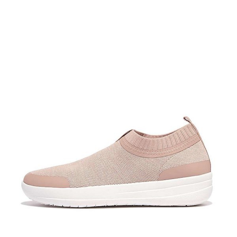 FitFlop Uberknit Slip On Women\'s Sneakers Pink / White | 716SKZBOE