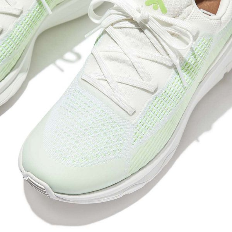 FitFlop Vitamin Ffx Glow In The Dark Knit Sports Men's Sneakers White | 173YSLATC