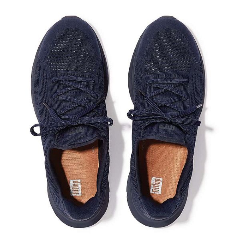 FitFlop Vitamin Ffx Knit Sports Men's Sneakers Navy | 640OIFZKW