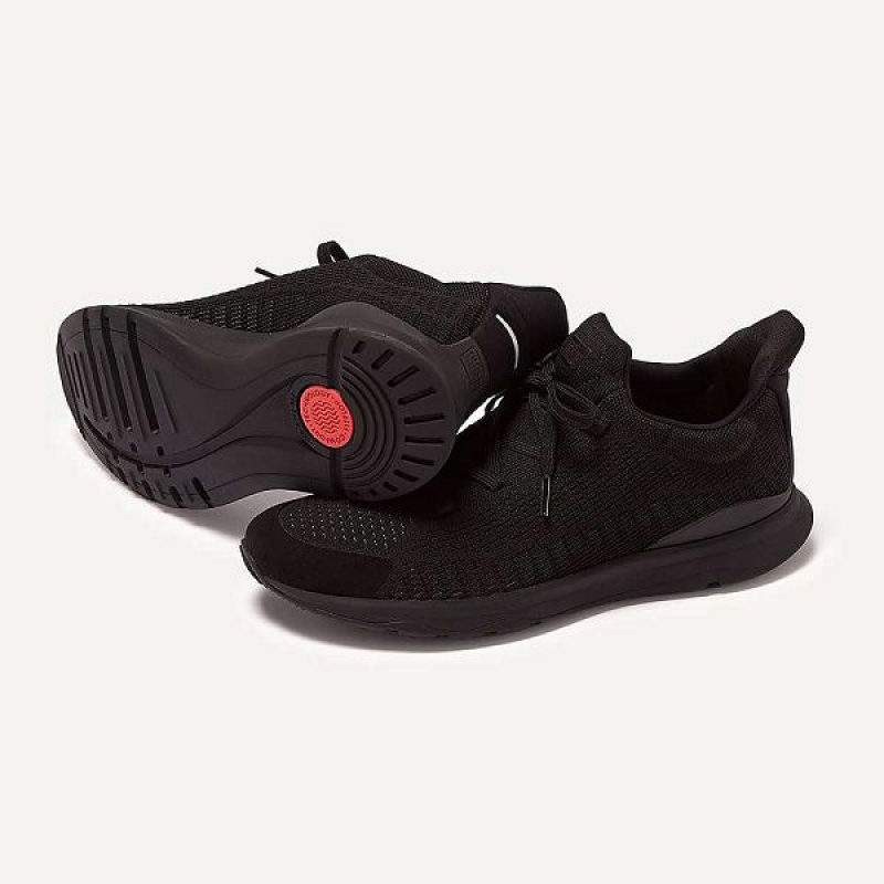 FitFlop Vitamin Ffx Knit Sports Men's Sneakers Black | 385OKRFPE