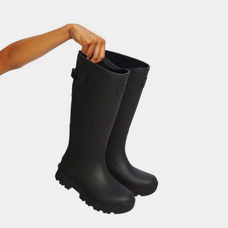 FitFlop Wonderwelly Atb High Performance Tall Wellington Women's Rain Boots Black | 260UBYFWR