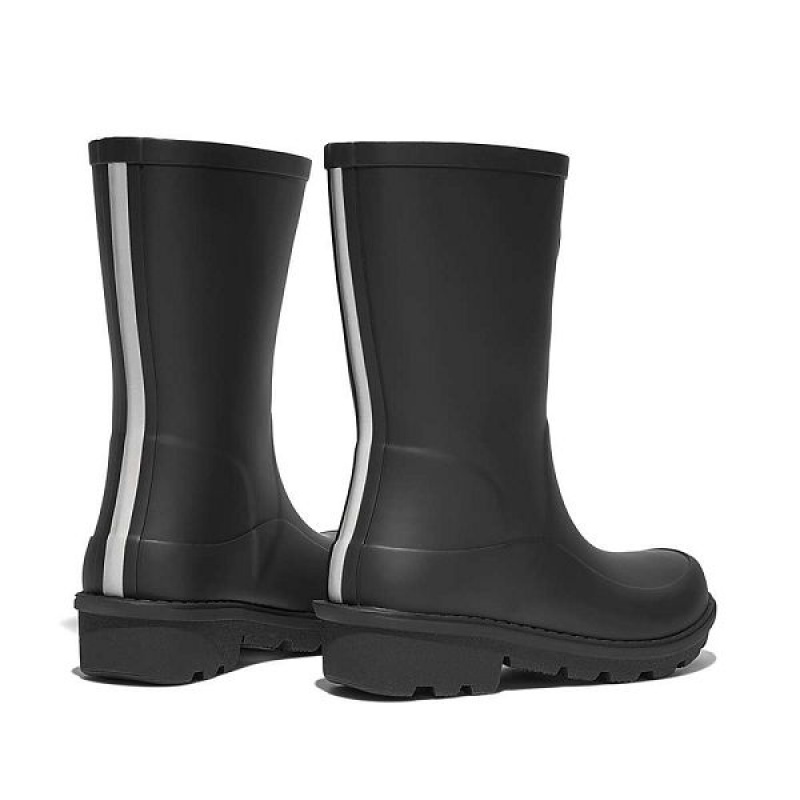 FitFlop Wonderwelly Junior Ergonomic Wellington Kids' Rain Boots Black | 390WXZAGH