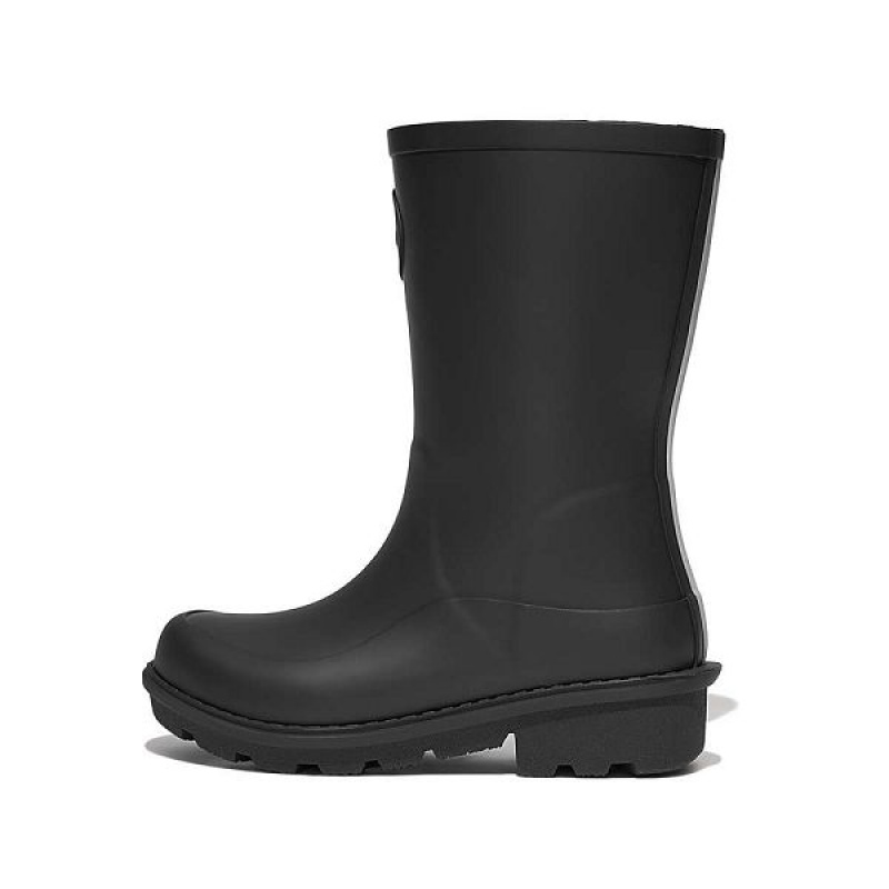 FitFlop Wonderwelly Junior Ergonomic Wellington Kids\' Rain Boots Black | 390WXZAGH